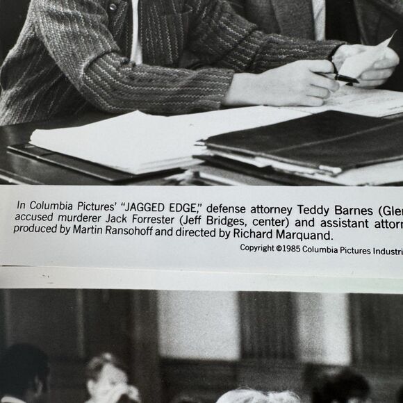 1985 Press Photos Lot Of 8 Jagged Edge Glenn Close Jeff Bridges Columbia Picture - Picture 10 of 12